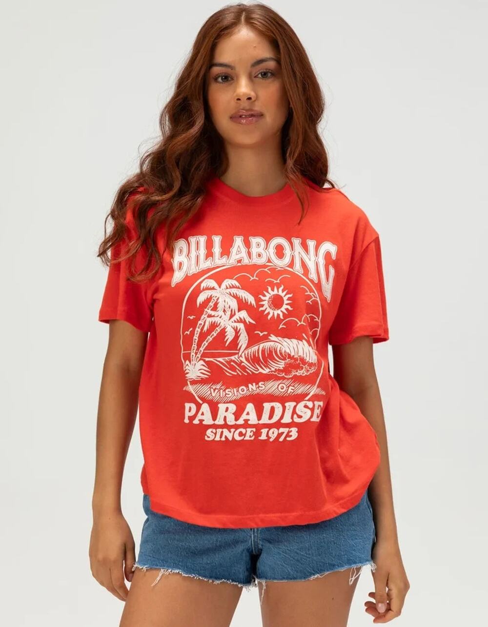 BILLABONG Paradise Womens Oversized Tee Red size M